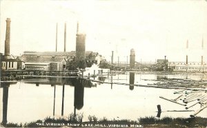 Postcard RPPC Minnesota Virginia Rainy Lake Mills Logging Lumber sawmill 23-2141