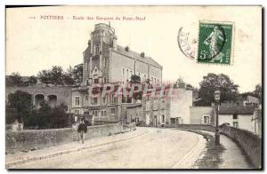 Postcard Old Boys Poitiers School of the New Bridge