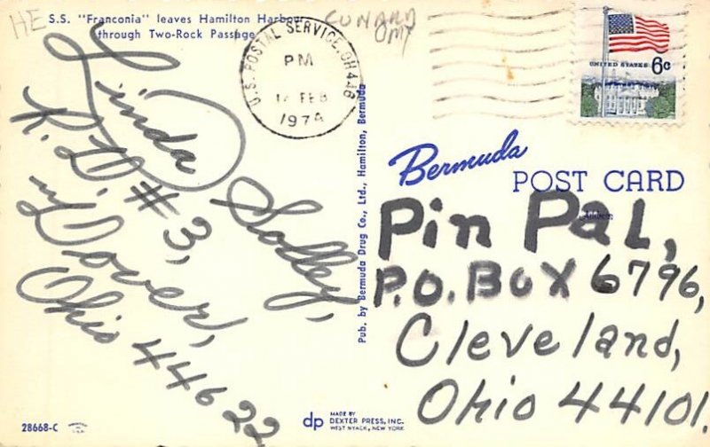 SS Franconia Cunard Line Ship 1974 