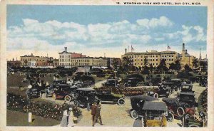 Wenonah Park Cars Hotel Bay City Michigan 1920s postcard