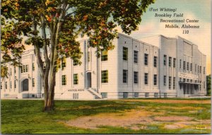 Linen Postcard Fort Whiting Brookley Field Recreational Center Mobile Alabama