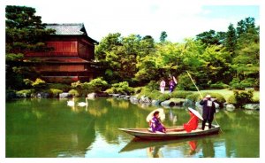 Japan A garden in the classic city of Kyoto Pan Am Airline Issued Postcard