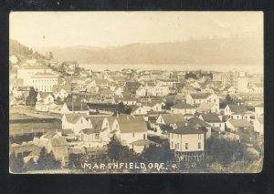 RPPC MARSHFIELD OREGON DOWNTOWN BIRDSEYE VIEW 1911 REAL PHOTO POSTCARD