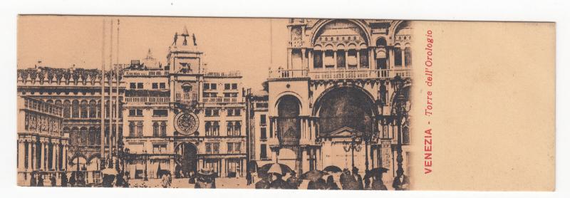 Italy; Venice, Torre Della Orologio, on Bookmark PPC, Unused, c 1910 