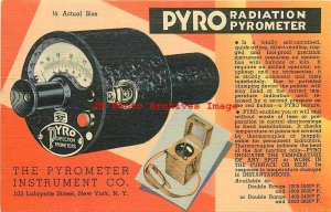 Advertising Linen Postcard, Pyrometer Instrument Company, Pyro Radiation