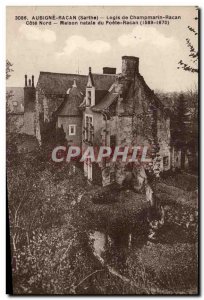 Old Postcard Aubigne Racan Logis Champmarin Racan birthplace of the poet Racan