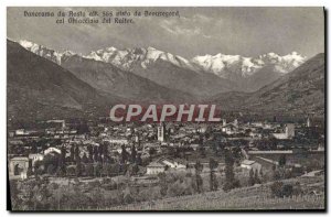Old Postcard Aosta Panorama da Visto da Beouregard collar Ghiacciaio del Ruitor