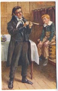 Raphael Tuck Man Carving for Boy Signed Copping Dickens Oilette Series Postcard