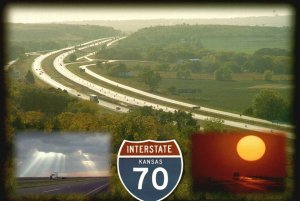 Vintage Postcard Interstate Kansas Crosses Through The Entire State East to West
