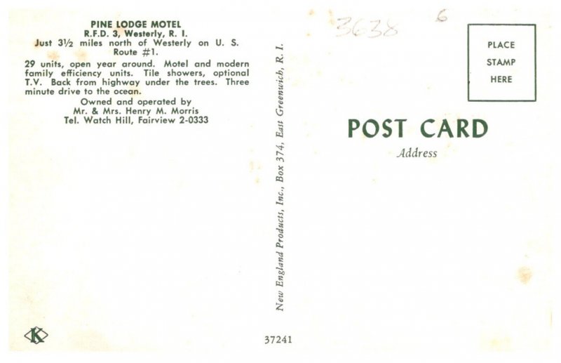 Rhode Island Westerly  Pine Lodge Motel