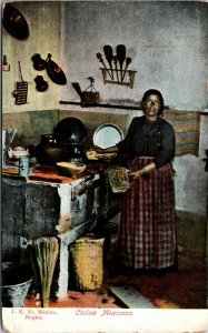 Vintage Cocina Mexicana Mexico Color Real Picture Postcard