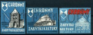 500472 POLAND Cultural places ADVERTISING Vintage match labels