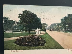Postcard 1907 View of Drexel Boulevard in  Chicago, IL   T4