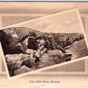 c1910s Swanage, Purbeck, England Tilly Whim Caves Postcard Rush Warwick UK A79