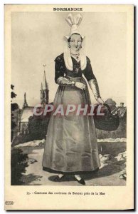 Postcard Old Bayeux Costume Surroundings Bayeux Near Sea Folk Costume Cap