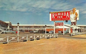 LUBBOCK, Texas TX  RAMADA INN MOTEL~Uncle Ben's Coffee Shop  SIGNAGE  Roadside