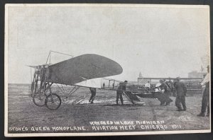 Mint Usa Real Picture Postcard Stones Queen Monoplane Aviation Meet Chicago 1911