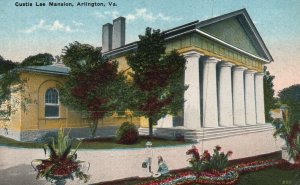 Vintage Postcard 1920's Custis Lee Mansion Arlington VA Virginia