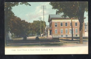 CORTLAND NEW YORK COURT HOUSE COURT STREET SCENE VINTAGE POSTCARD NY