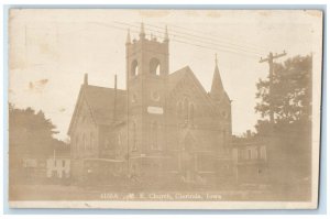 Clarinda Iowa IA RPPC Photo Postcard M.E. Church c1940's Vintage Unposted