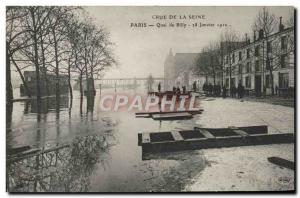 Old Postcard Paris Quai Billy Flood