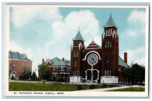 O'neill Nebraska NE Postcard St. Patrick's Church c1910's Posted Antique