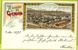 aa9114 - VINTAGE POSTCARD GENOA CITY: Panorama from Villa Rosazza-