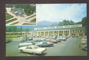 CARYVILLE TENNESSEE COLONIAL HOUSE STORE OLD CARS VINTAGE ADVERTISING POSTCARD