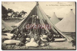 Old Postcard Life At Camp interior d & # 39A Tent Army