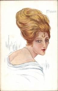 Glamour - Beautiful Blond Woman Beehive-Like Hair FS Potti or Poth Postcard