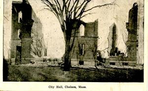 MA - Chelsea, 1908. City Hall after Fire