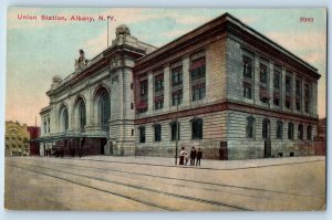 c1910's Union Station Train Station Building Railway Albany New York NY Postcard