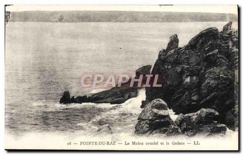 Old Postcard Pointe Du Raz Monk layer and the Gnome