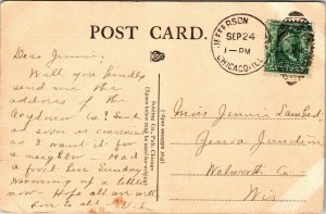 Postcard IL Palatine First Methodist Episcopal Church ~1910 M50