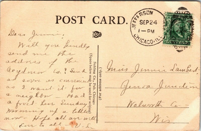 Postcard IL Palatine First Methodist Episcopal Church ~1910 M50