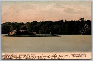 Pembroke Massachusetts 1908 Postcard Oldham Pond The Flats South Hanover