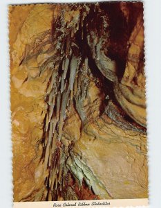 Postcard Rare Colored Ribbon Stalactites Cave of Mounds Blue Mounds Wisconsin