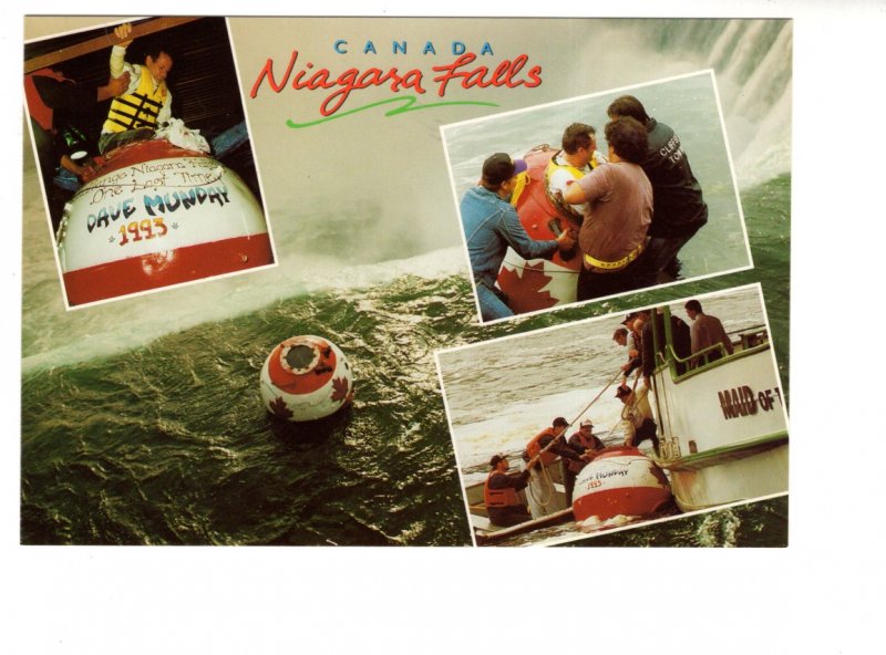 Large 5 X 7 inch, Dave Mundy 1993,  Niagara Falls, Ontario, Barrel w Canada Flag
