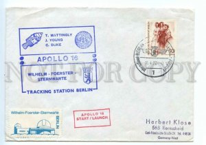 494681 GERMANY 1972 Apollo 16 tracking station Berlin cancellation SPACE COVER