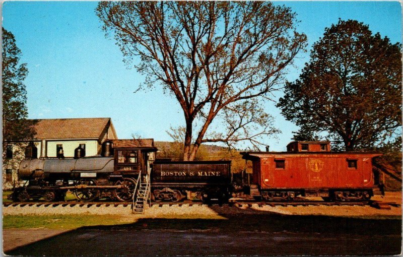 Trains Old Steam Engine and Caboose At White River Junction Vermont
