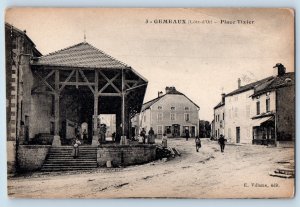 Gemeaux (Cote d'Or) France Postcard Place Tixier Marketplace c1910 Unposted