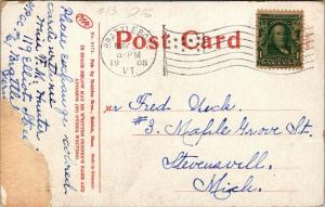 Brattleboro Vermont~New Bridge Over Connecticut River~Flour Mill~1908 Postcard