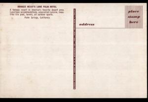 Palm Springs CA Horace Heidt's Lone Palm Hotel H. S. Crocker Postcard B02