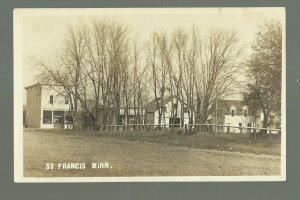 St. Francis MINNESOTA RP c1910 MAIN STREET Stores nr Elk River Bethel Isanti