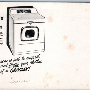 1953 Midcentury Modern Crosley Electric Clothes Dryer Advertising Card RARE A202