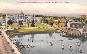 Parliament Buildings & CPR Building Victoria 1945 