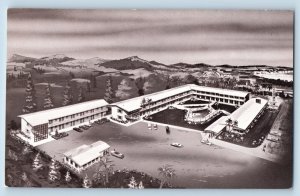 San Simeon California Postcard San Simeon Lodge Aerial View Building 1940 Linen