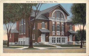 First Baptist Church Beaver Dam Wisconsin 1919 postcard