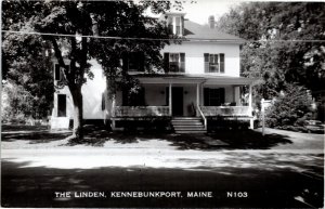 RPPC Real Photo Postcard ME York County Kennebunkport The Linden House 1962 S114