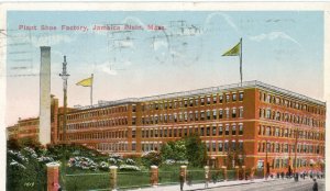Postcard Early View of Plant Shoe Factory in Jamaica Plain, MA.  L8
